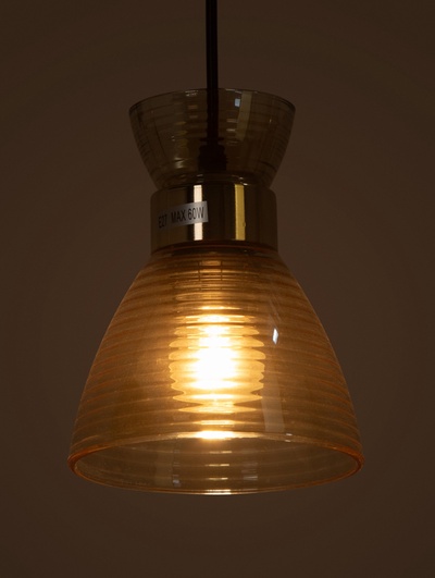 Светильник подвесной TR3403, 1хE27, 60 Вт, 100×13.5 см, чёрно-золотистый