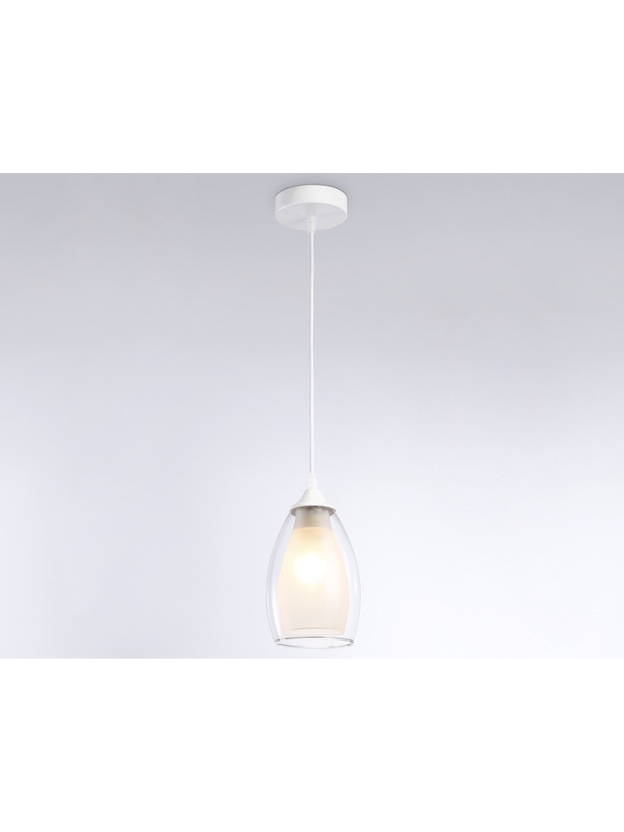 Светильник подвесной TR3534, 1хE27, 40Вт, d12 h80 см, белый