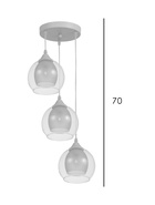 Светильник подвесной TR3540, 3хE27, 40 Вт, 80×28 см, белый 11020996