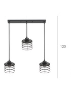 Светильник подвесной TR8075, 3хE27, 40 Вт, 58×12×104 см, чёрный 11021015