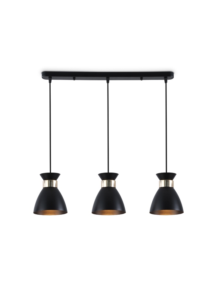 Светильник подвесной TR8469, 3хE27, 60 Вт, 55×13.5×100 см, чёрный