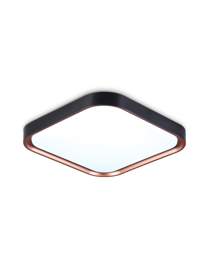 Светильник потолочный LED FZ1265, 5000К, 18 Вт, 25×25×6 см, без ПДУ, золотисто-чёрный
