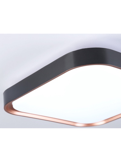 Светильник потолочный LED FZ1265, 5000К, 18 Вт, 25×25×6 см, без ПДУ, золотисто-чёрный