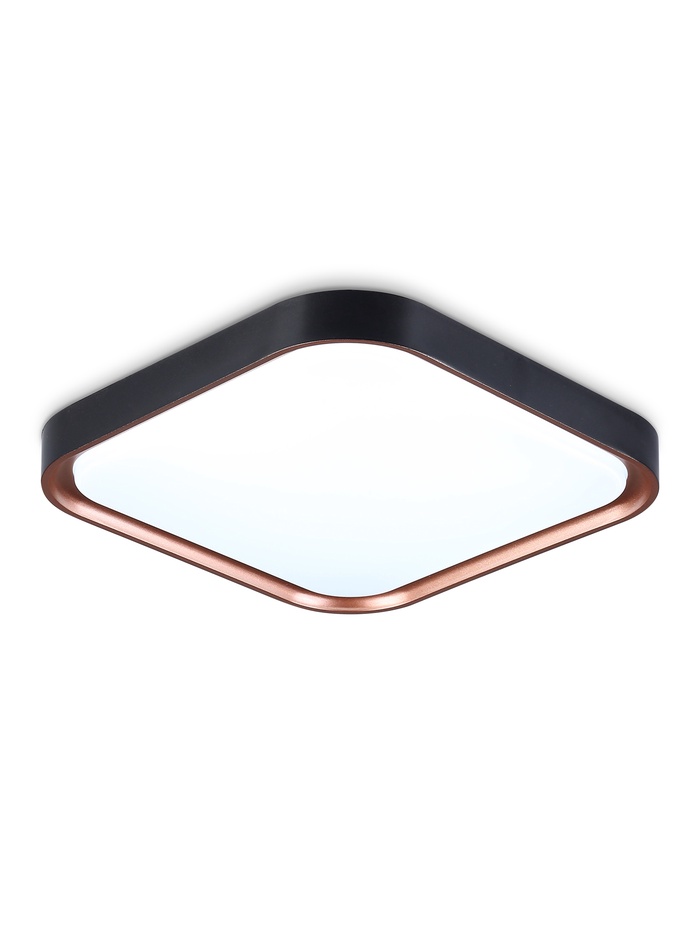 Светильник потолочный LED FZ1271, 5000К, 27 Вт, 35×35×6 см, без ПДУ, золотисто-чёрный