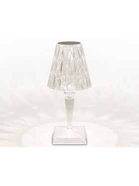Лампа настольная DE8055, LED, 3Вт, 3000/4200/6400К, USB, АКБ, d12 h27 см, прозрачный