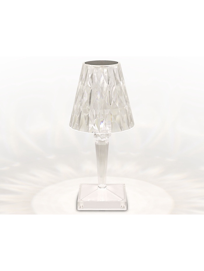 Лампа настольная DE8055, LED, 3Вт, 3000/4200/6400К, USB, АКБ, d12 h27 см, прозрачный
