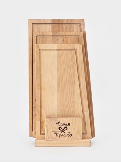 УЦЕНКА Набор досок разделочных "Парус" в кассете (38х22х1,8;34х20х1,8;30х18х1,8) см