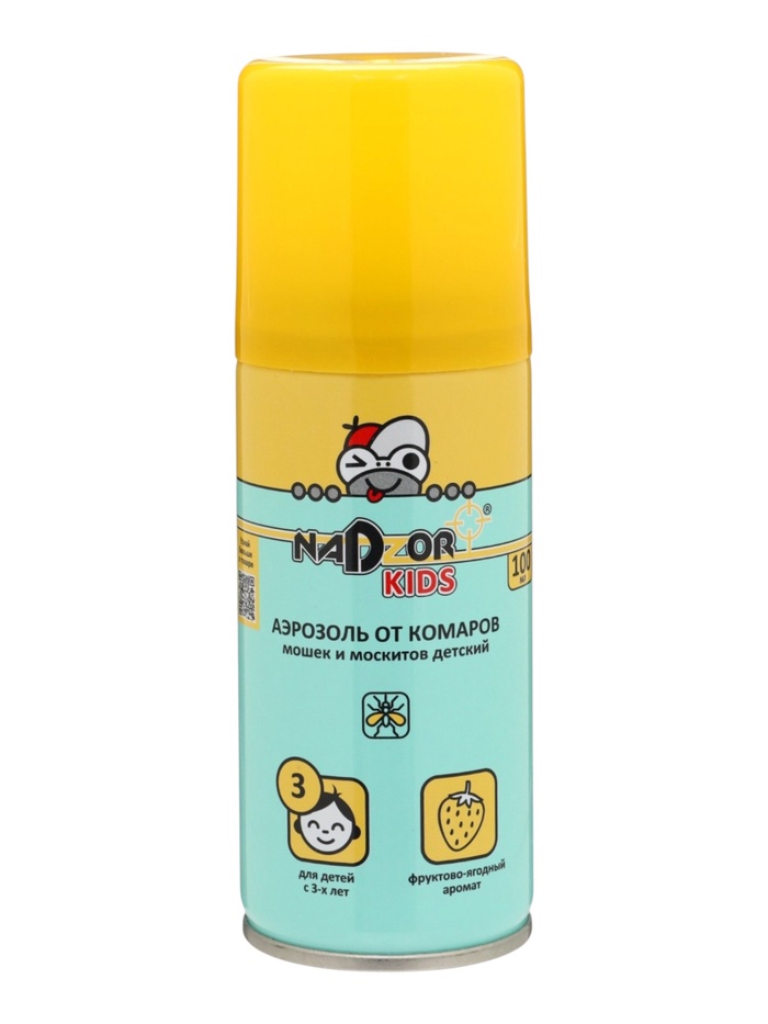 Аэрозоль от комаров, детский, Nadzor kids, 100 мл