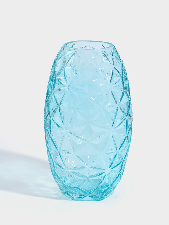 Ваза стекло настольная «Гунвор» 23х11 см, бирюзовый