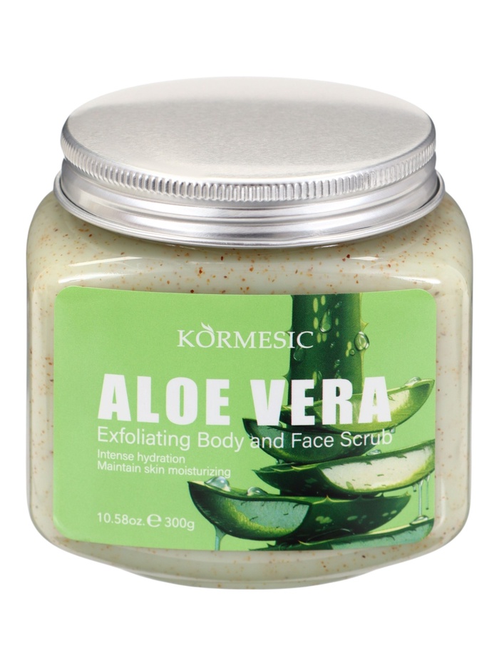 Отшелушивающий скраб для тела и лица с экстрактом алоэ и вера, 300 г