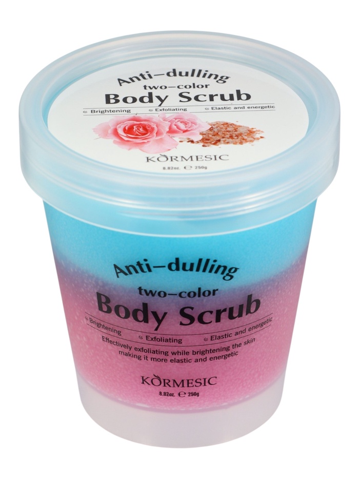 Двухцветный скраб для тела восстанавливающий сияние кожи, с ароматом розы, 250 г