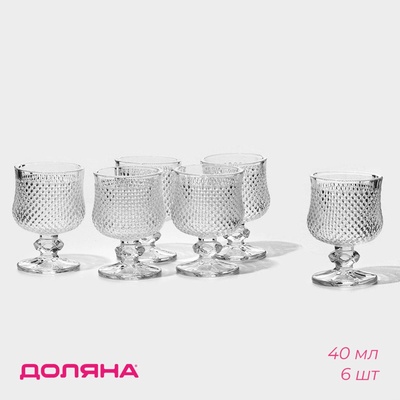 УЦЕНКА Набор рюмок 6 шт. «Сияние» 4.5×6.7 см
