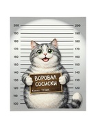 Тетрадь 48 листов в клетку Calligrata «Коты хулиганы», блок №2, серые листы, обложка МИКС - Фото 6