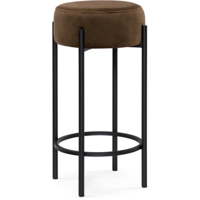 Стул барный «Сайпл MR-7», 400×400×740 мм, металл/велюр, цвет чёрный/коричневый