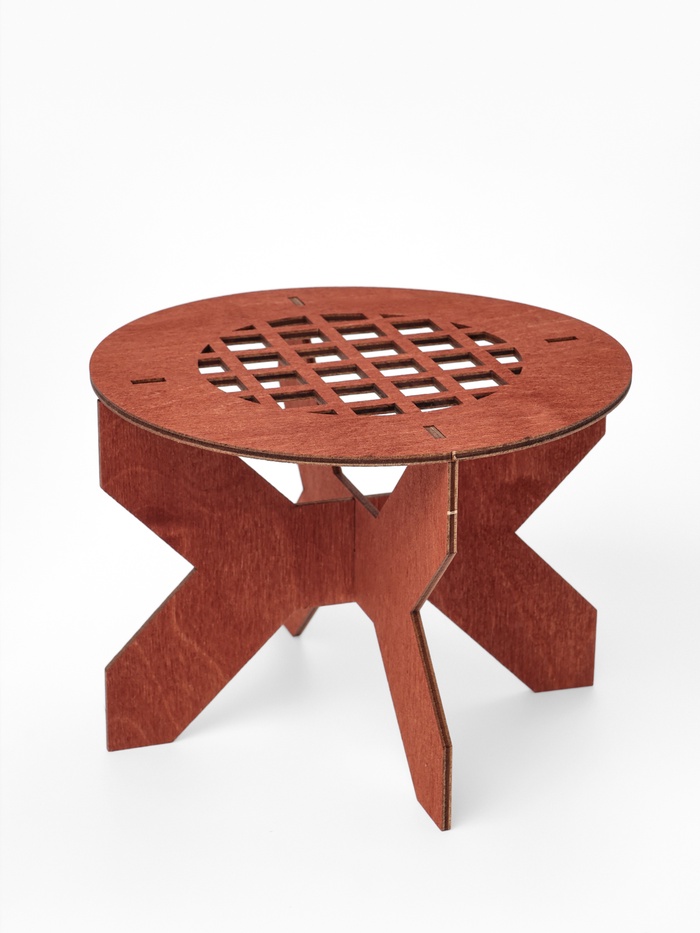 Подставка, подиум универсальная на ножке, d16 см, h12 см, фанера, цвет коричневый