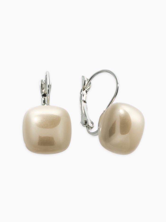 Серьги пластик Майорика квадрат, цвет золотой в серебре