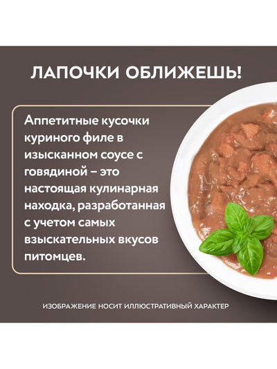 Влажный корм для кошек «Мнямс.Деликатес», куриное филе с говядиной в соусе, 50 г