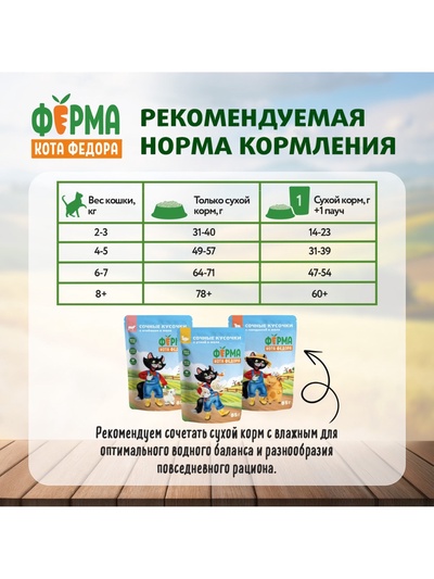 Сухой корм для взрослых кошек «Ферма кота Федора», с курицей, 650 г
