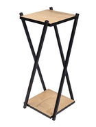 Подставка для цветов «Лофт», напольная, металлическая, деревянная, цвет ирландский дуб, набор 2 шт. - Фото 2