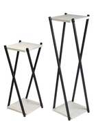 Подставка для цветов «Лофт», напольная, металлическая, деревянная, цвет дуб эльза, набор 2 шт. - Фото 1