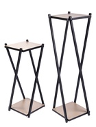 Подставка для цветов «Лофт», напольная, металлическая, деревянная, цвет мокко, набор 2 шт. - Фото 1