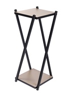 Подставка для цветов «Лофт», напольная, металлическая, деревянная, цвет мокко, набор 2 шт. - Фото 2