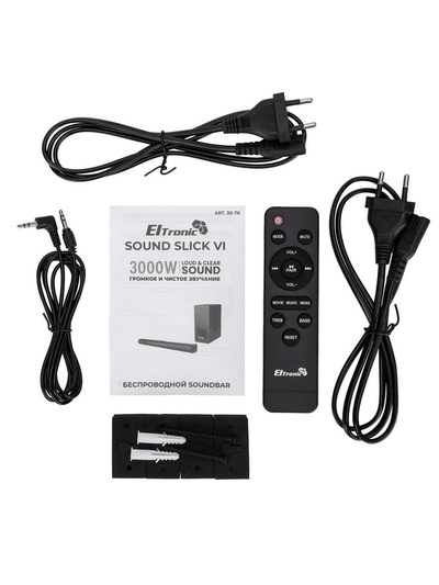 Акустическая система ELTRONIC SOUND SLICK 6, саундбар чёрный, 30-76