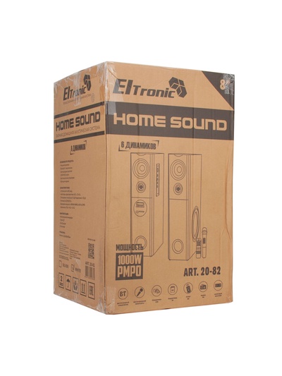 Колонка 08" ELTRONIC динамик 6 шт, комплект 2 колонки, белая, 20-82