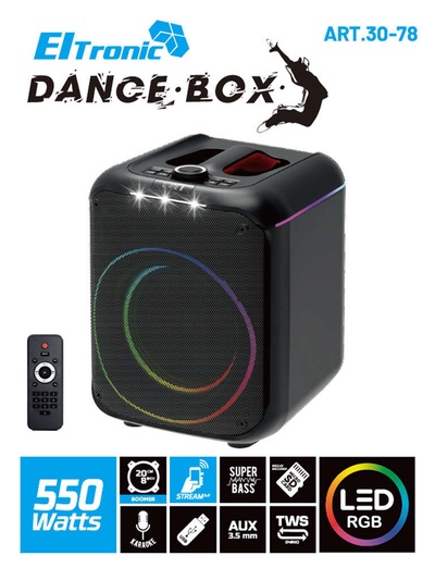 Колонка 08" ElTRONIC DANCE BOX 550, динамик 1×8", TWS, 30-78
