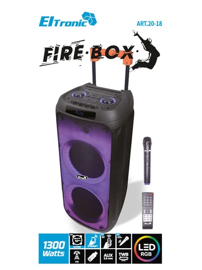 Колонка 10" ElTRONIC FIRE BOX 1000, динамик 2×10", TWS, 20-18