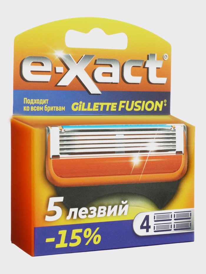 Кассеты мужские E-Xact 5 лезвий, 4 шт. - Фото 1