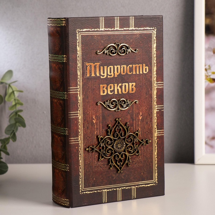 УЦЕНКА Сейф дерево книга кожа "Мудрость веков" 21х13х5 см - Фото 1