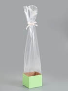 Пакет-переноска для цветов, с зелёным картонным основанием, 14×14×11.5×79±5% см (10 шт) - фото 809668087