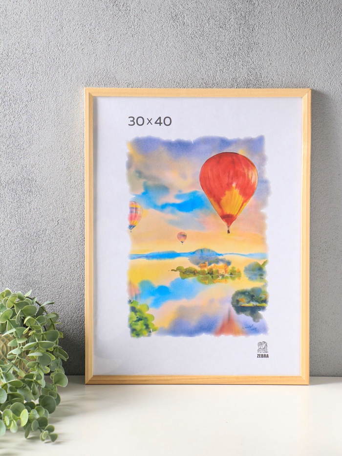 Фоторамка для фото 30×40 см, BONO, дерево, (пластиковый экран), натуральный