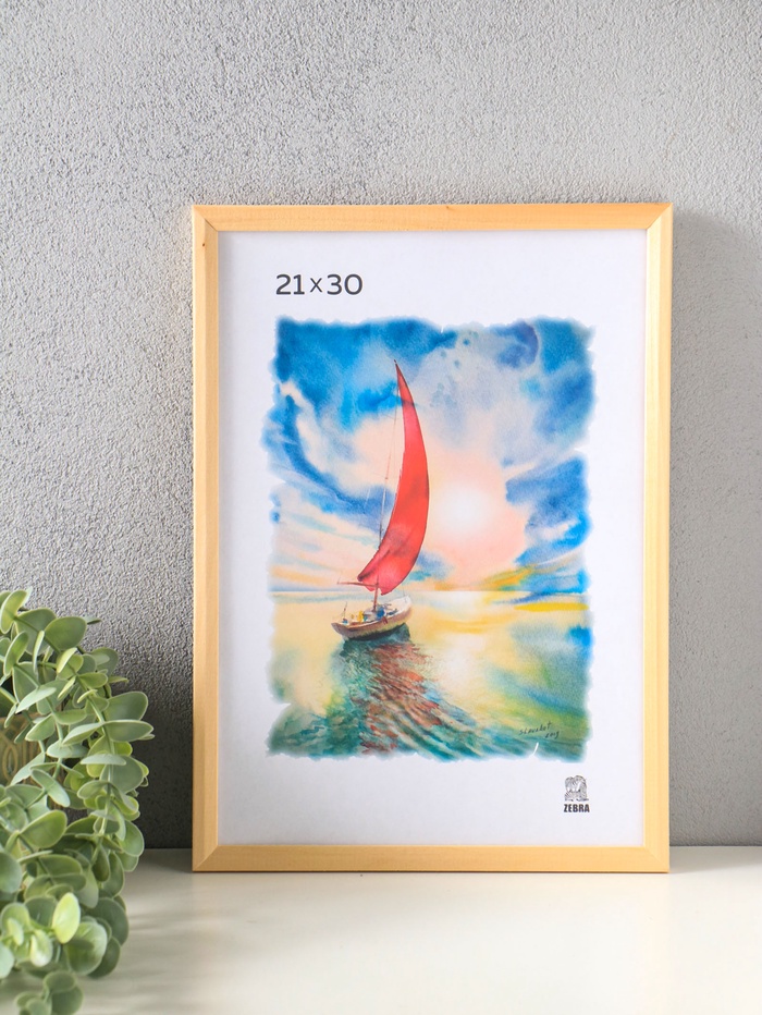 Рамка для фото 21×30 см, BONO, дерево, пластиковый экран, натуральный