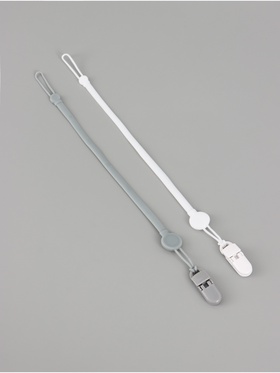 Держатель для соски - пустышки, силикон, 2 шт., белый, серый M&B