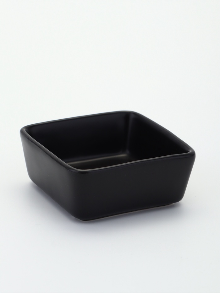 Миска керамическая Квадрат 150 мл, 9 х 4 см, чёрная