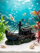 Декор для аквариума «Корабль с мачтой», 12×5.5×9.5 см - фото 809679843