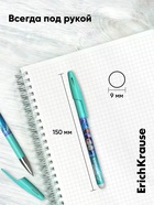 Набор гелевых ручек со стираемыми чернилами ErichKrause Aquamarine, 4 штуки, R=301, узел 0.5 мм, синяя - Фото 10