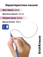 Ручки гелевые стираемые ErichKrause ErgoLine Milky, 2 штуки, узел 0.5 мм, синяя - Фото 5