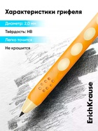 Карандаш механический ErichKrause GripLine, узел 2 мм, пластиковый, треугольный, с точилкой - Фото 5