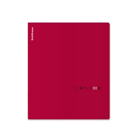 Тетрадь 48 листов в клетку ErichKrause Simple Color, софт-тач, красная