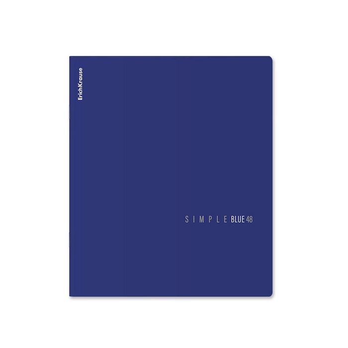Тетрадь 48 листов в клетку ErichKrause Simple Color, софт-тач, синяя