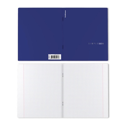 Тетрадь 48 листов в клетку ErichKrause Simple Color, софт-тач, синяя