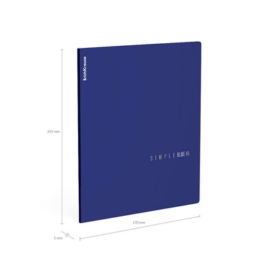Тетрадь 48 листов в клетку ErichKrause Simple Color, софт-тач, синяя