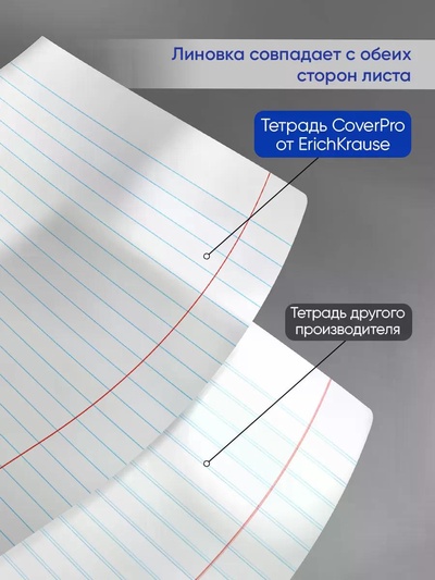 Тетрадь 12 листов в линейку ErichKrause CoverPro fizzy, голубая