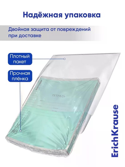 Тетрадь 12 листов в линейку ErichKrause CoverPro fizzy, бирюзовая