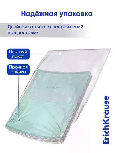 Тетрадь 18 листов в клетку ErichKrause CoverPro fizzy, бирюзовая