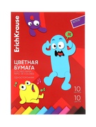Бумага цветная А4 ErichKrause Jolly Friends, 10 листов, 10 цветов, односторонняя, на клею - Фото 5