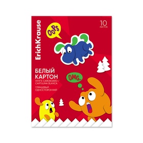 Картон белый А4 ErichKrause Jolly Friends, 10 листов, на клею 11028771